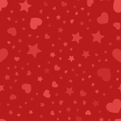 Seamless pattern with hearts and stars. Vector illustration