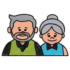 Cute grandparents couple cartoon icon vector illustration graphic design