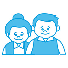 Cute grandparents couple cartoon icon vector illustration graphic design