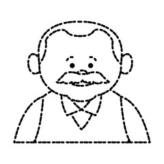 Cute grandfather cartoon icon vector illustration graphic design