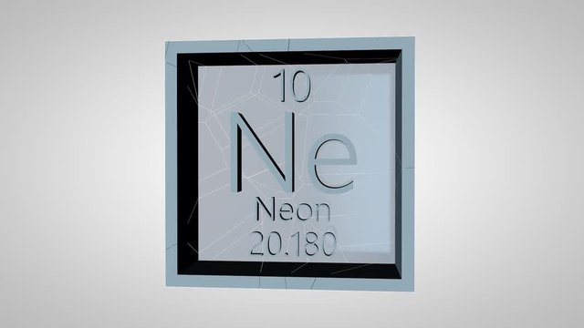 Neon. Element of the periodic table of the Mendeleev system.