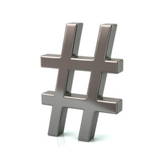 Silver hashtags icon