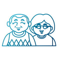 Cute grandparents couple cartoon icon vector illustration graphic design