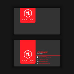 Modern Creative and Clean Business Card Template with red blackcolor