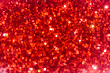 Red Sparkling Glitter bokeh Background.