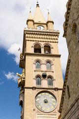 the tower of Duomo in Messina, sicily, italy, the largest mechanical clock in the world