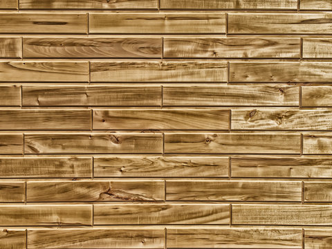 Decorative wooden background, set from different ecological rectangle wood tiles, brown aged plank, natural color