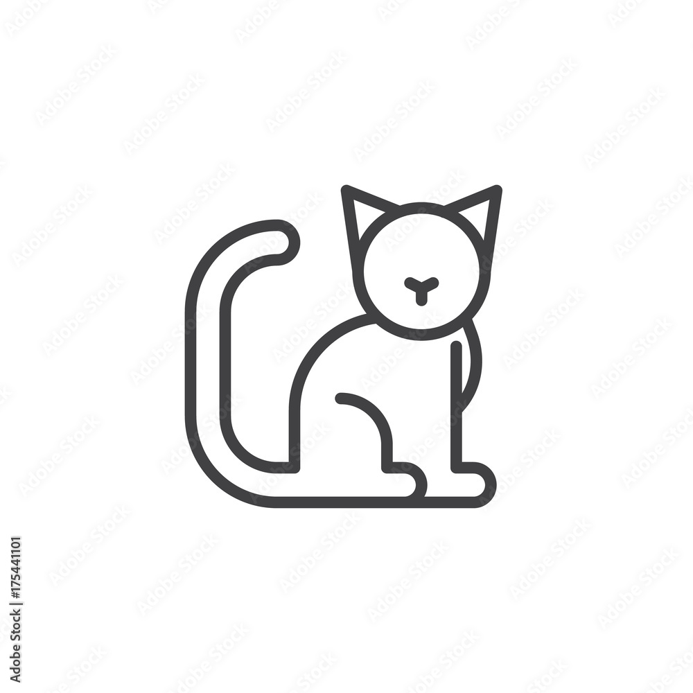 Canvas Prints cat line icon, outline vector sign, linear style pictogram isolated on white. symbol, logo illustrat