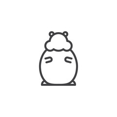 Hamster line icon, outline vector sign, linear style pictogram isolated on white. Symbol, logo illustration. Editable stroke