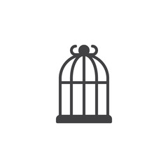 Bird cage icon vector, filled flat sign, solid pictogram isolated on white. Symbol, logo illustration.