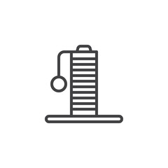 Cat playground line icon, outline vector sign, linear style pictogram isolated on white. Symbol, logo illustration. Editable stroke