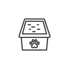 Cat box line icon, outline vector sign, linear style pictogram isolated on white. Symbol, logo illustration. Editable stroke