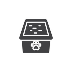 Cat box icon vector, filled flat sign, solid pictogram isolated on white. Symbol, logo illustration.