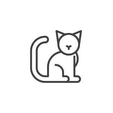 Cat line and glyph icon. Animal vector illustration isolated on