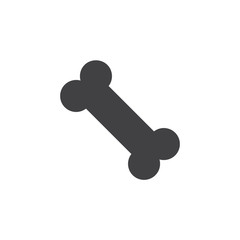 Bone icon vector, filled flat sign, solid pictogram isolated on white. Symbol, logo illustration.