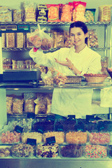 Woman selling  cookies and other fillings