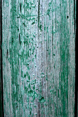 Fototapeta na wymiar Cracked weathered emerald green shabby chic painted wooden board texture
