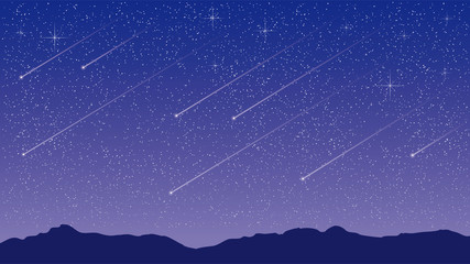 星空と流星