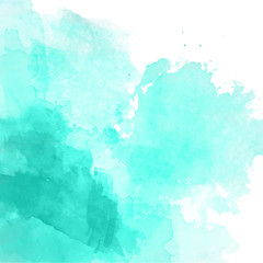 Turquoise watercolor background vector 