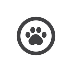 Paw print icon vector, filled flat sign, solid pictogram isolated on white. Symbol, logo illustration. © alekseyvanin