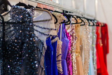 Shiny evening dresses