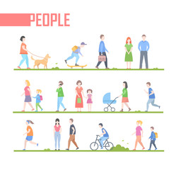 Fototapeta premium People - set of vector cartoon flat design style characters illustration