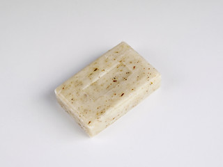 Soap bar on white background