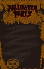 Halloween party chalkboard menu or invitation