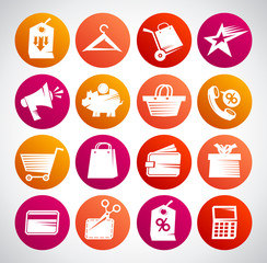 Web icons for shopping, business, finance and communication