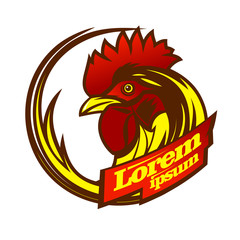 Logo design with rooster