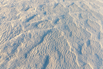 Snow drifts in winter