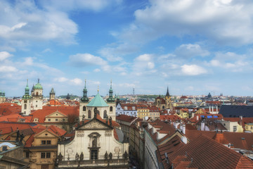Naklejka na ściany i meble Ancient center of Prague, Czech republic