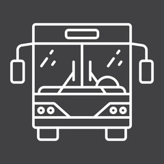 Bus line icon, transport and vehicle, tour bus