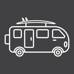 Surfer van line icon, transport and vehicle