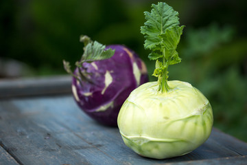 Fresh kohlrabi cabbage