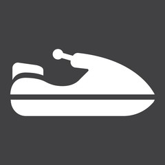 Jet ski glyph icon, transport and vehicle