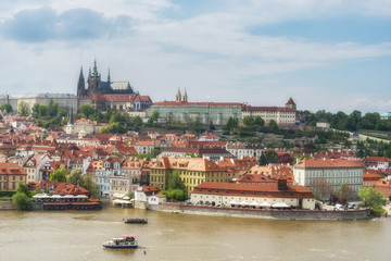 Prague Castle and Saint Vitus Cathedral. Prague. Czech Republic
