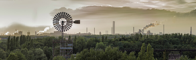 Industrieanlage Duisburg Panorama - obrazy, fototapety, plakaty