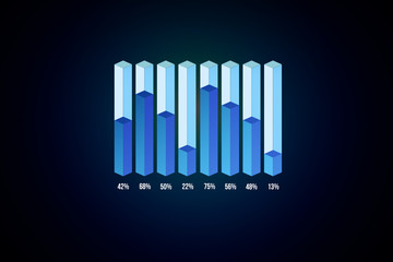 Business stats displayed as graph on a futuristic interface - Business concept