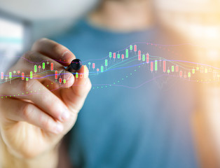 Trading forex data information displayed on a stock exchange interface - Finance concept