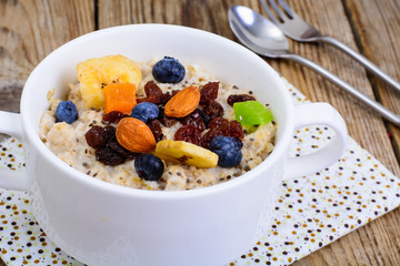 Porridge from oatmeal for breakfast