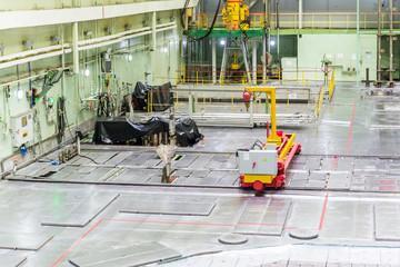 Reactor room. fuel loading machine, equipment maintenance and replacement of the reactor fuel...