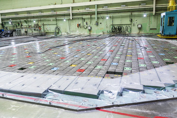 Reactor room. Nuclear reactor lid, equipment maintenance and replacement of the reactor fuel...