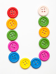 Sewing button alphabet: U