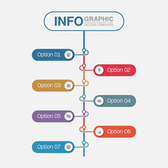 Vector infographic template for diagram, graph, presentation, chart, business concept with 7 options