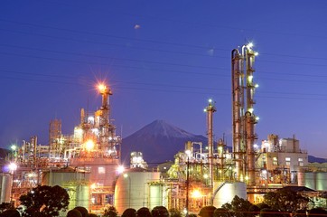 富士山と工場夜景