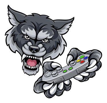 Wolf Player Gamer Mascot