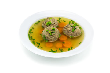 Leberknödel in Suppe