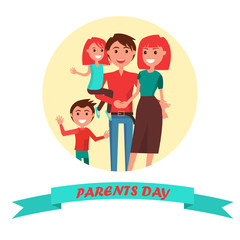 Obraz na płótnie Canvas Parents Day Poster with Circle Inscription