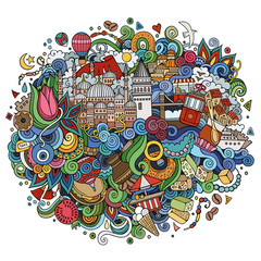 Istanbul vector hand drawn illustration